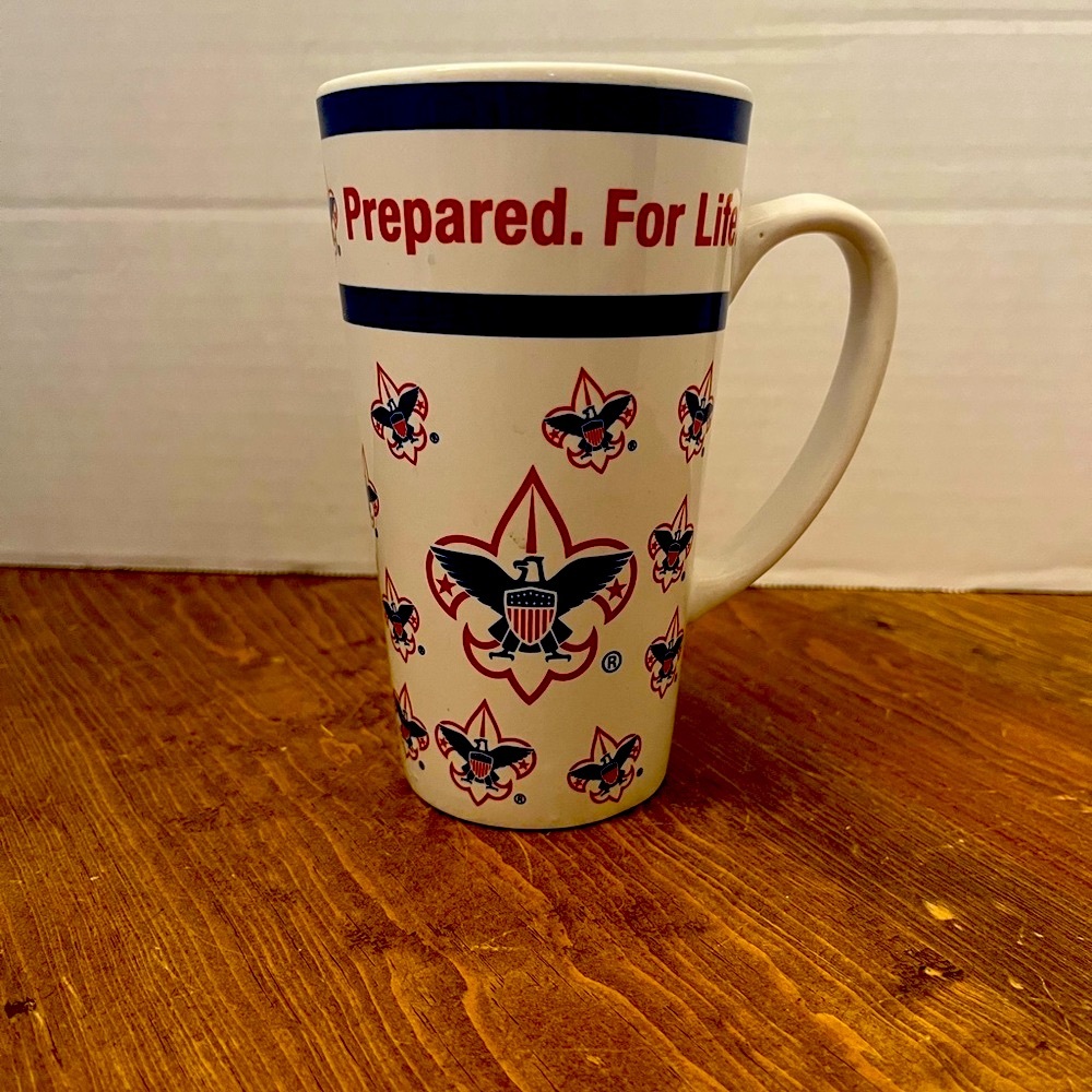 🇺🇸🇺🇸Boy Scout white and blue tall mug.🇺🇸🇺🇸